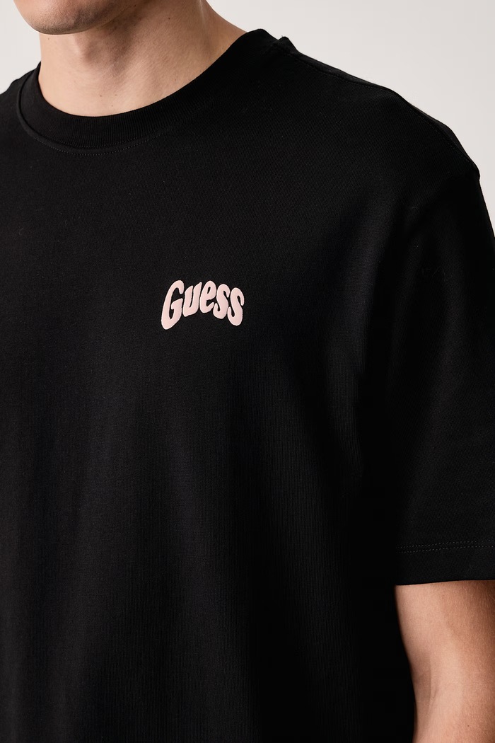 T-shirt ανδρικό βαμβακερό Guess M6BI87.K6973 μαύρο