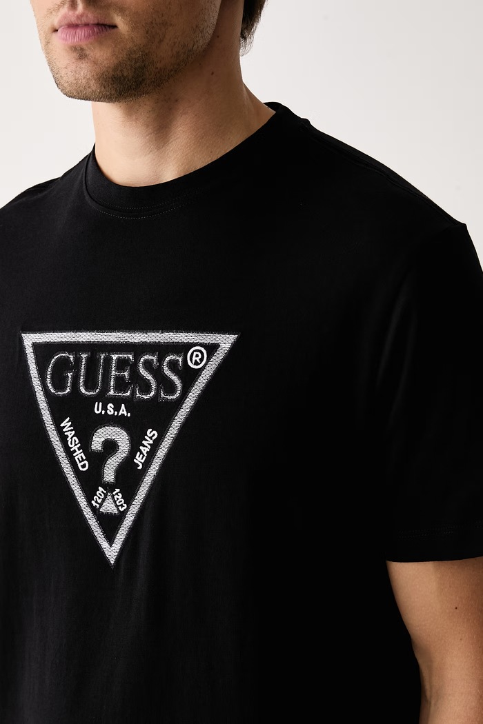 T-shirt ανδρικό βαμβακερό Guess M6BI56.K6193 μαύρο