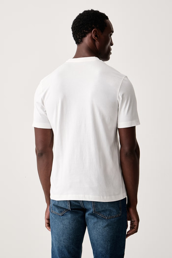 Odzież Blauer T-shirt męski bawełniany BLUH02416 biały