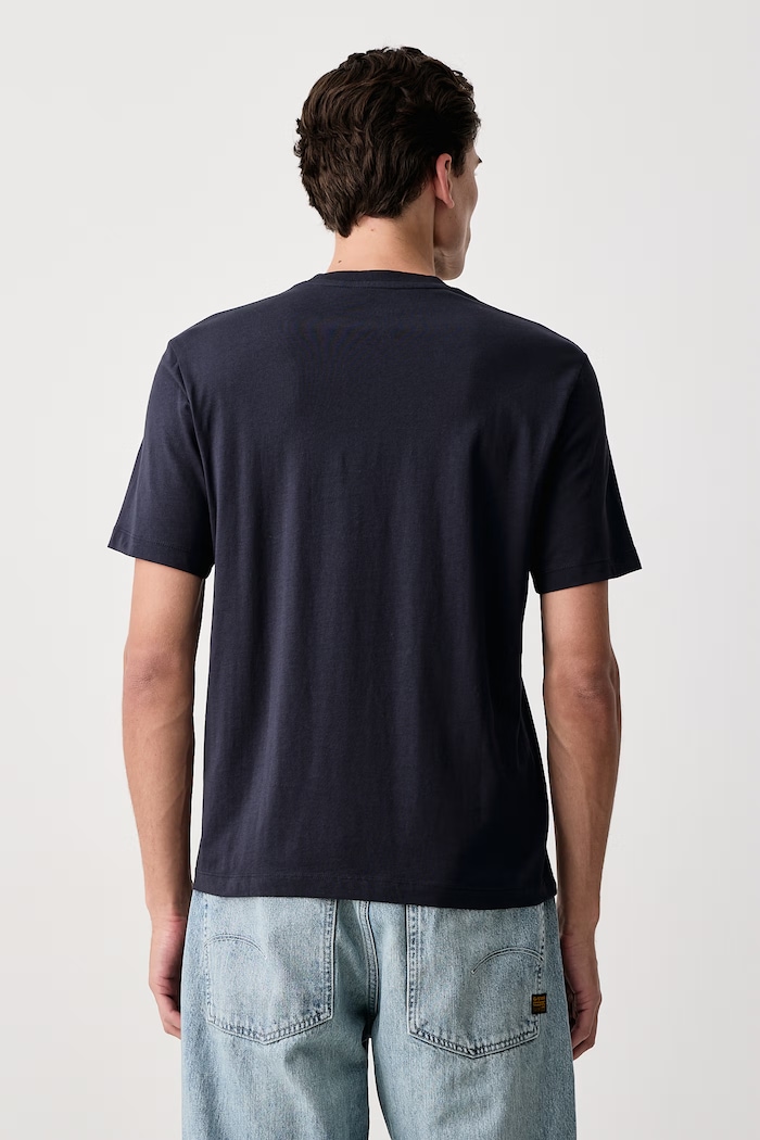 Odzież Blauer T-shirt męski bawełniany BLUH02416 granatowy