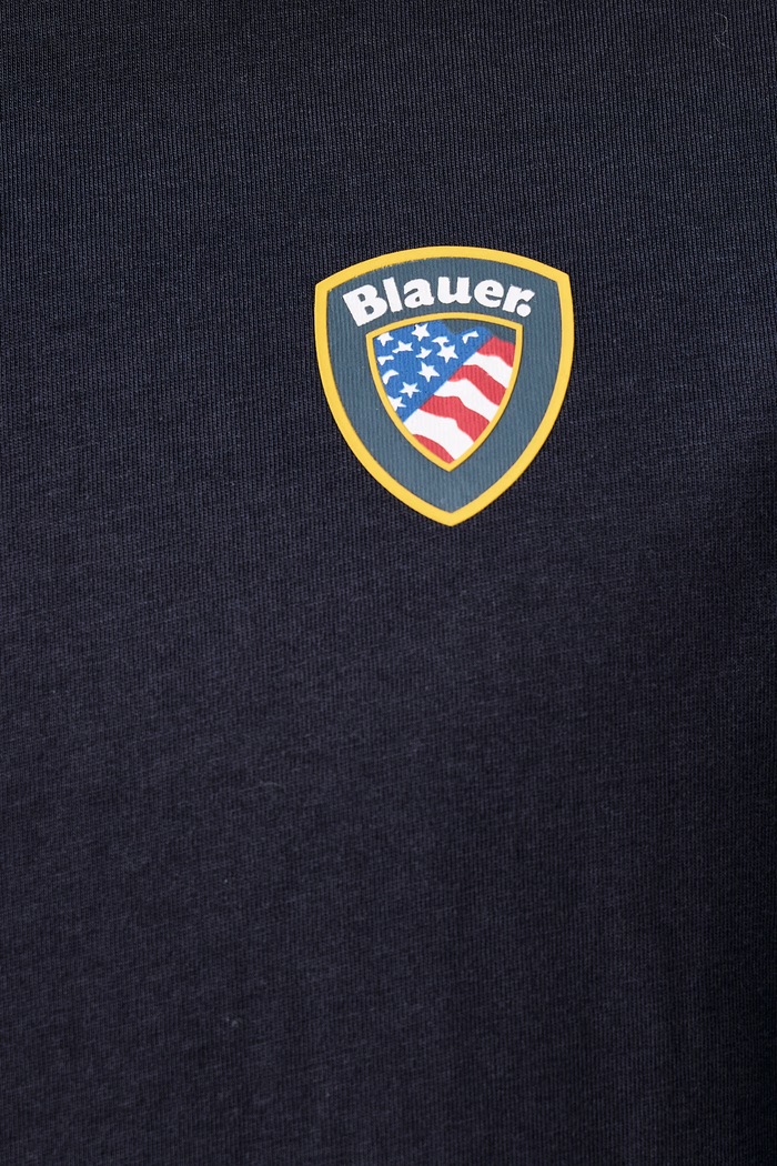 T-shirt męski bawełniany Blauer granatowy BLUH02416