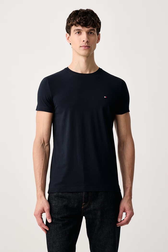 Tommy Hilfiger T-shirt męski z bawełną granatowy MW0MW27539