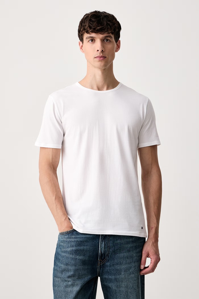 Tommy Hilfiger T-shirt męski bawełniany z elastanem 3-pack biały UM0UM03933