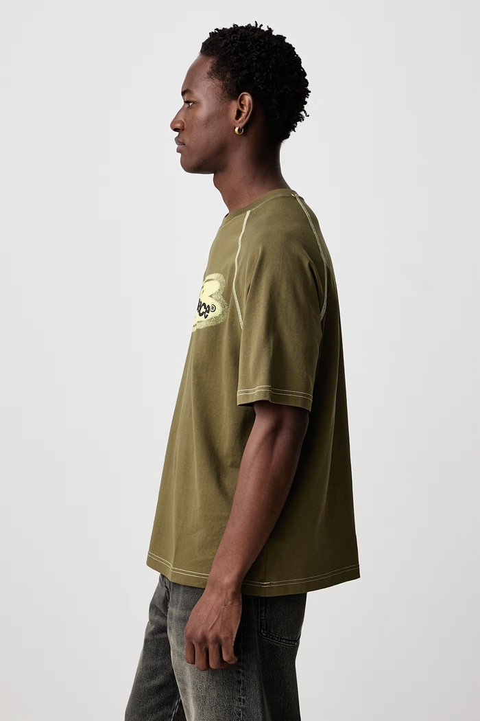 T-shirt oversize bawełniany męski New Balance MT62T1JVAAO zielony