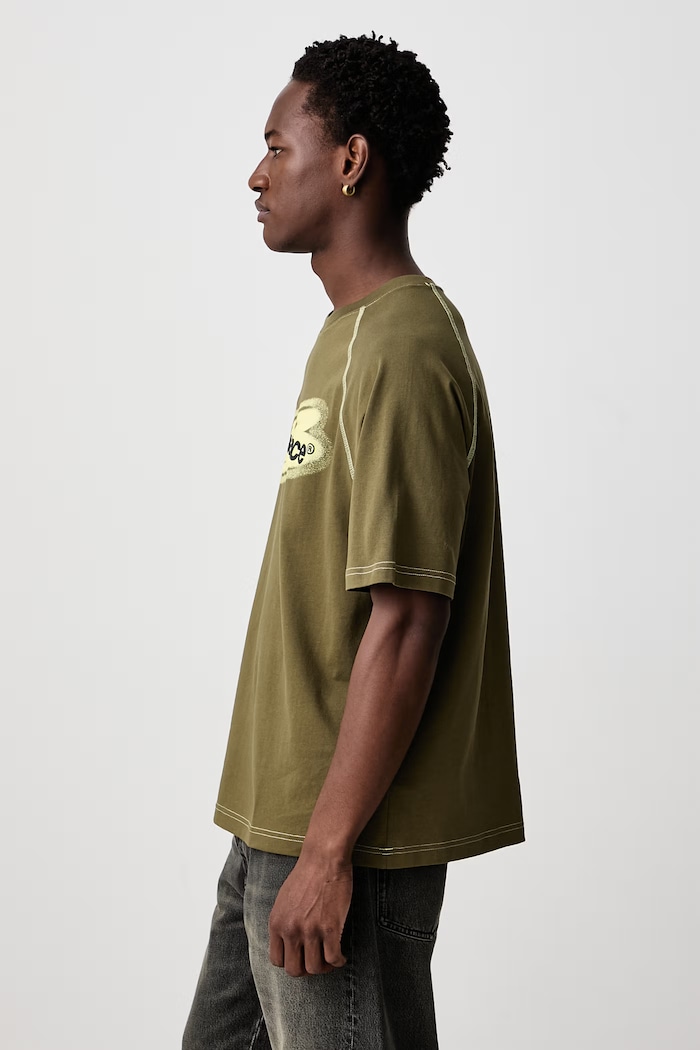 T-shirt oversize bawełniany męski New Balance MT62T1JVAAO zielony