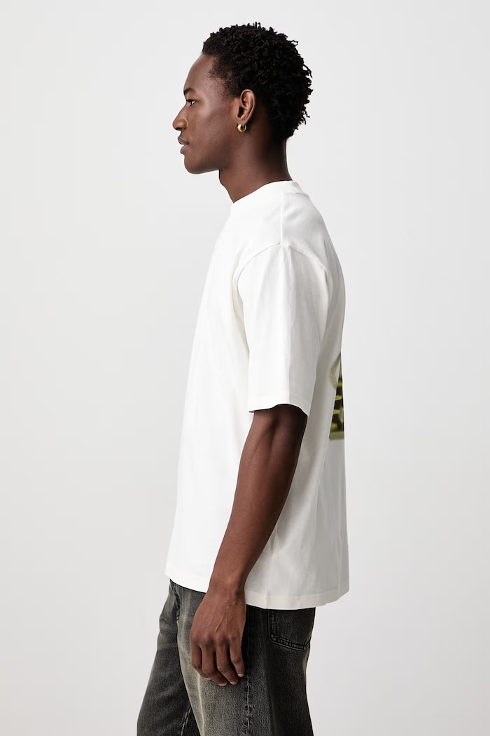 Odzież New Balance T-shirt oversize bawełniany męski MT62D1MASST biały
