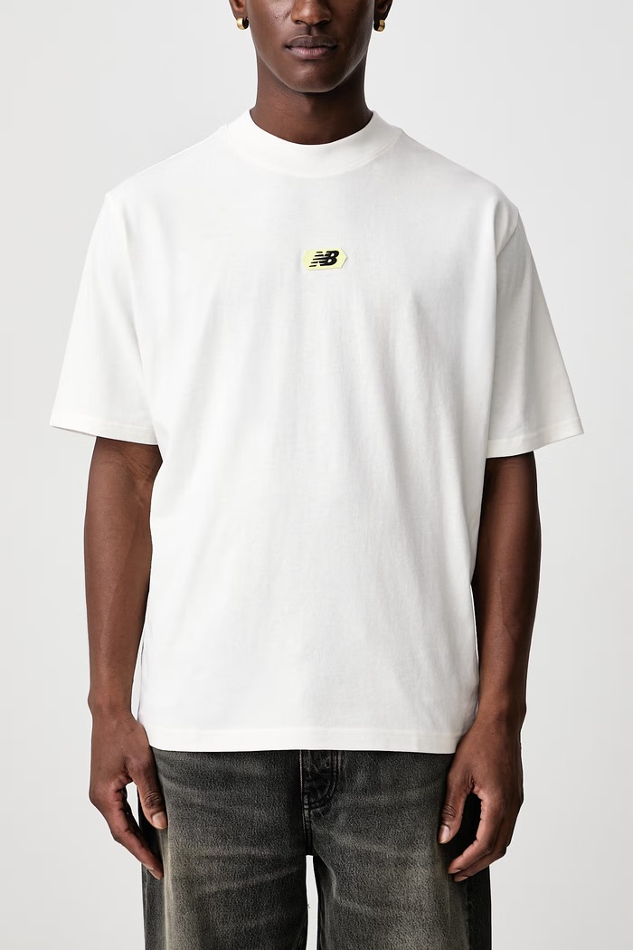 T-shirt oversize bawełniany męski New Balance MT62D1MASST biały