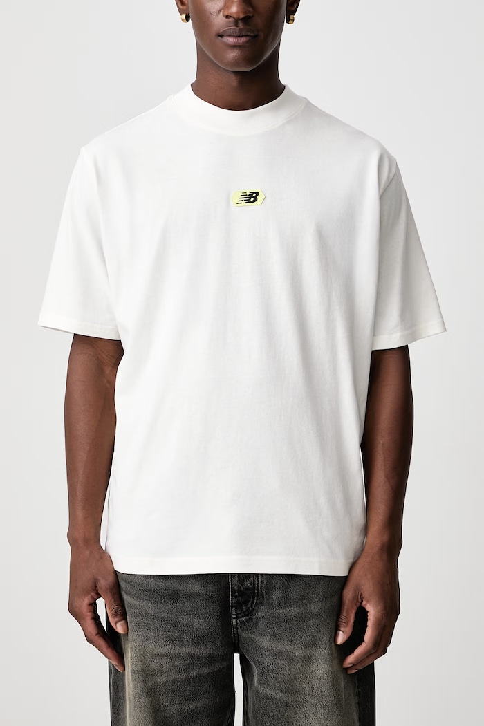 T-shirt oversize bawełniany męski New Balance MT62D1MASST biały