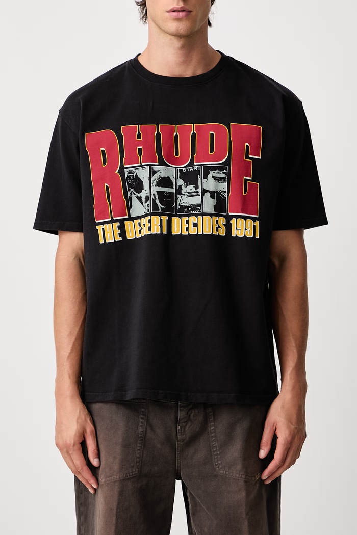 The Desert Decides T-shirt bawełniany męski RHUDE czarny RHFW26TT06012