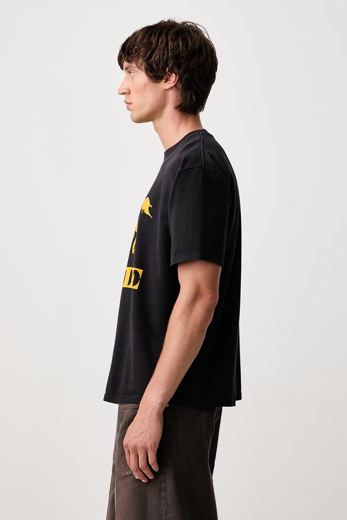 Dinero T-shirt bawełniany męski RHUDE RHFW26TT04012 czarny