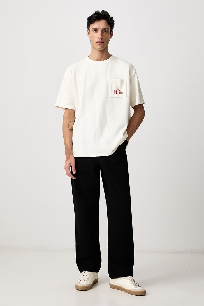 RHUDE American Spirit T-shirt bawełniany męski RHFW26TT03012 beżowy AW26