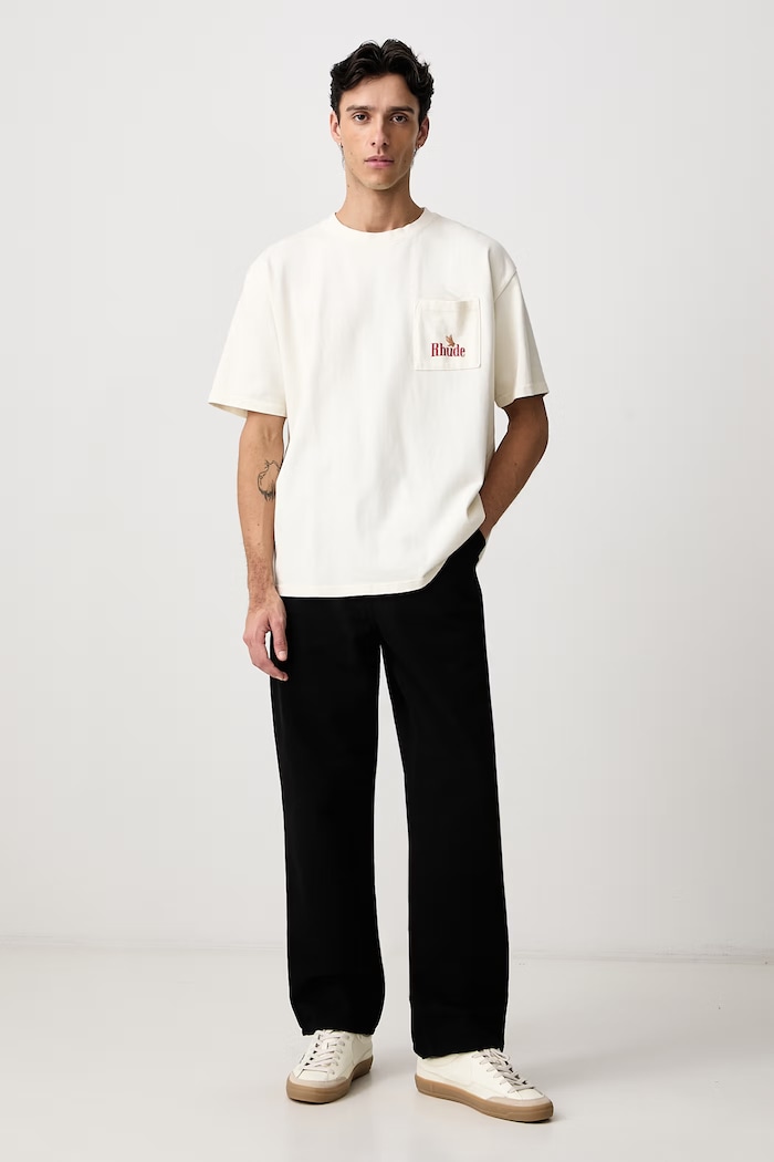 RHUDE American Spirit T-shirt bawełniany męski RHFW26TT03012 beżowy AW26
