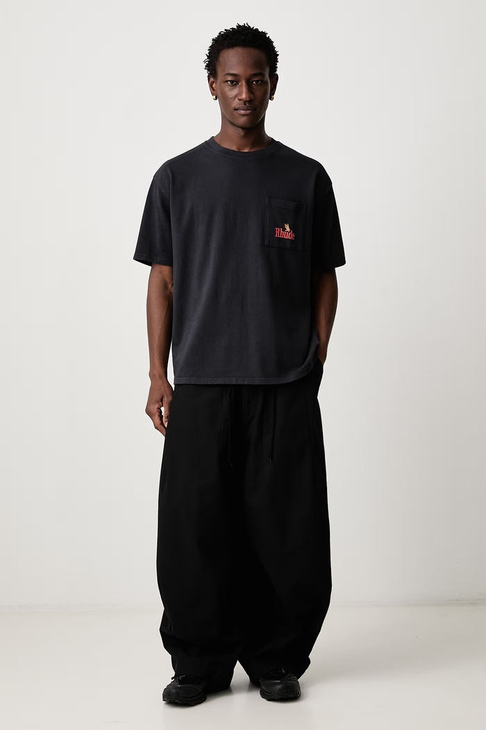 RHUDE American Spirit T-shirt bawełniany męski RHFW26TT03012 czarny AW26