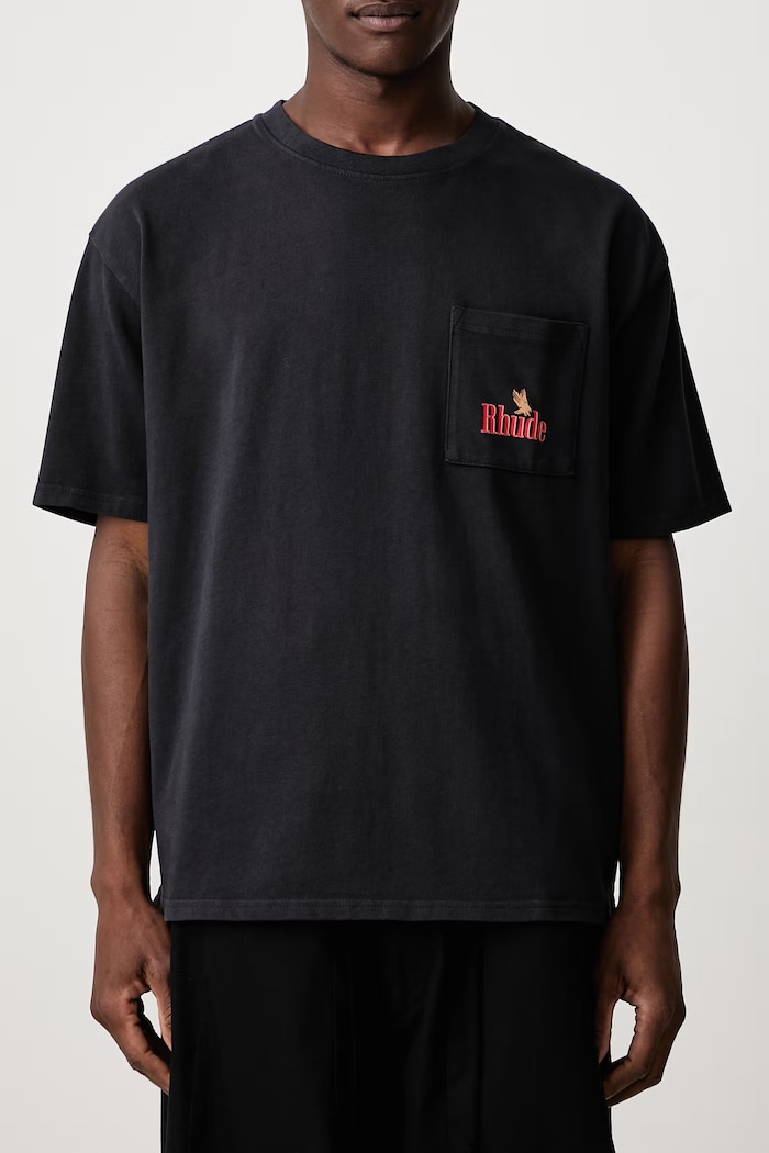 American Spirit T-shirt bawełniany męski RHUDE czarny RHFW26TT03012