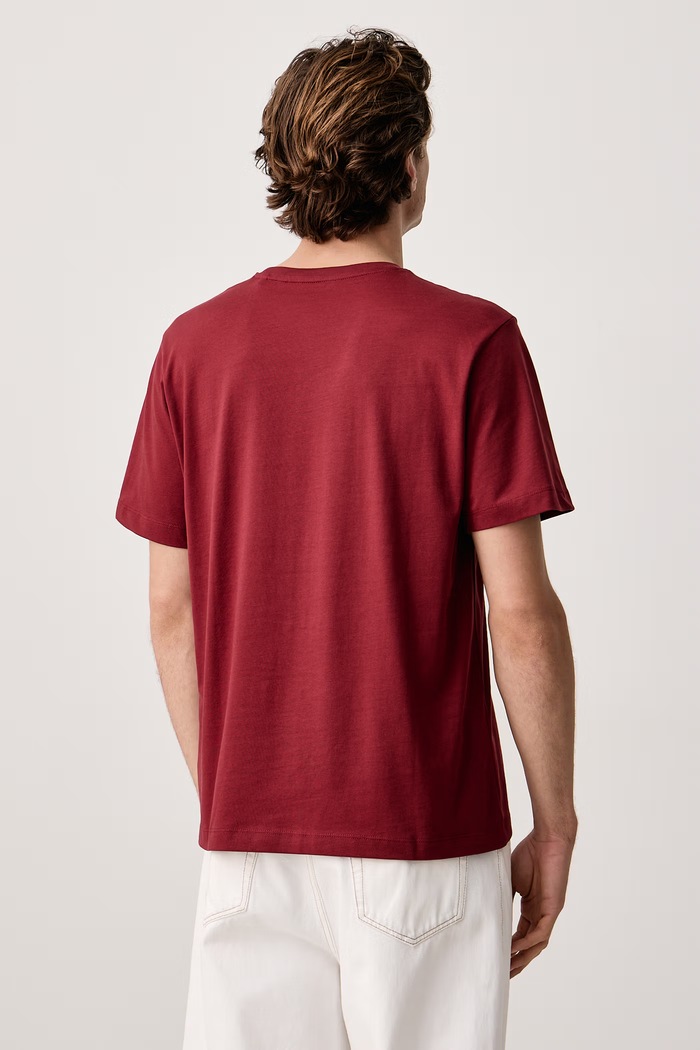 Odzież Guess Jeans T-shirt męski bawełniany M6BI88.K6999 bordowy