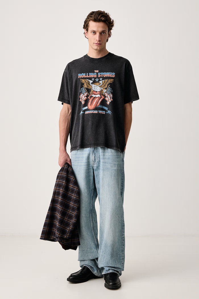 Guess Jeans T-shirt oversize męski bawełniany M6BI29.K5546 czarny AW26