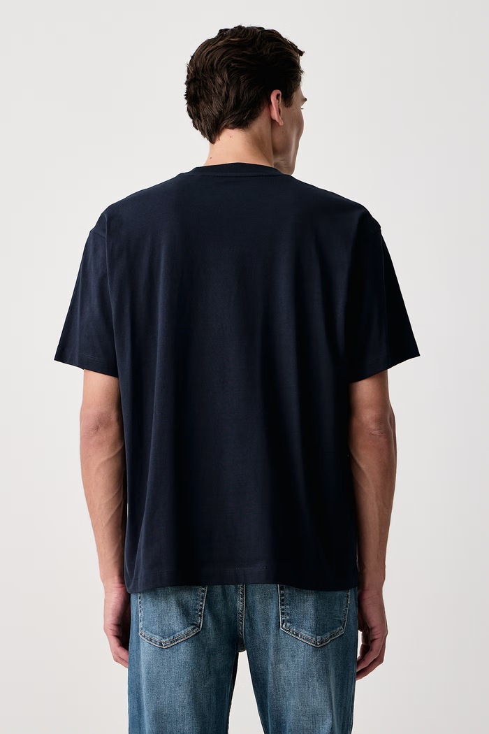 Odzież Guess Jeans T-shirt męski bawełniany M6BI16.K5400 granatowy