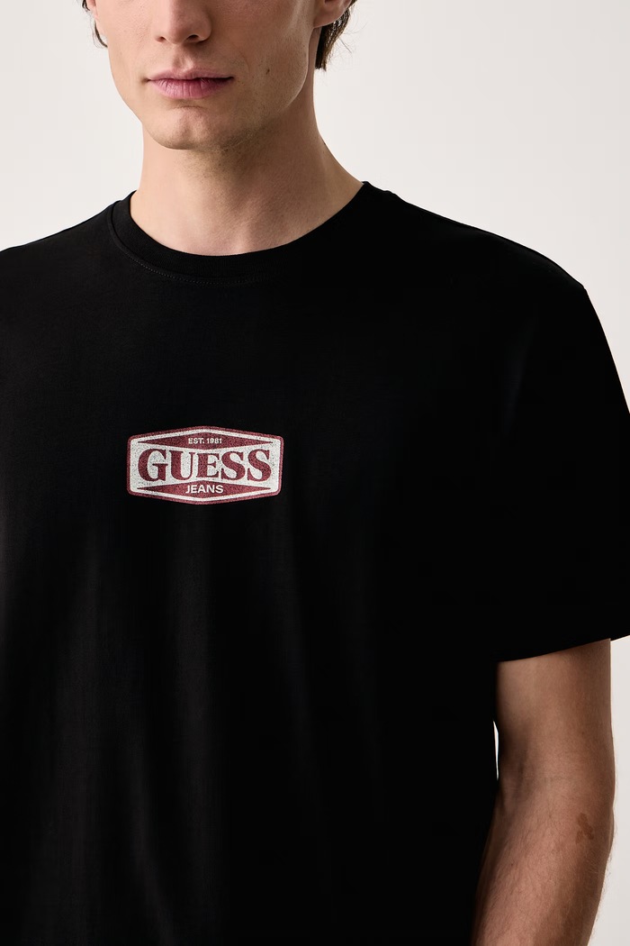 T-shirt męski bawełniany Guess Jeans M6BI09.K5324 czarny