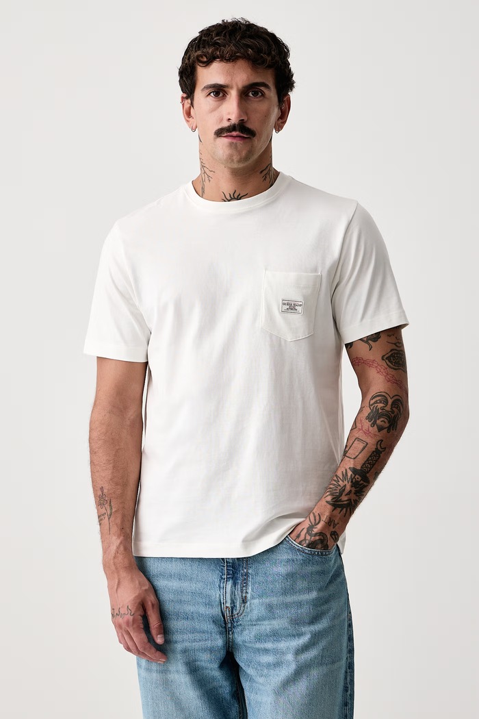 Guess Jeans T-shirt męski bawełniany biały M6BI07.K5312