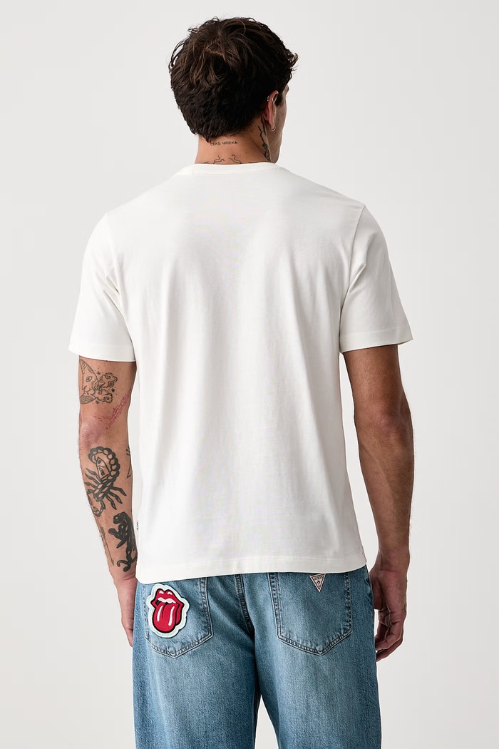 Odzież Guess Jeans T-shirt męski bawełniany M6BI07.K5312 biały