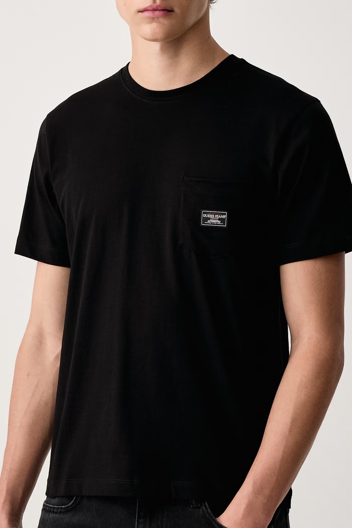 Guess Jeans T-shirt męski bawełniany M6BI07.K5312 czarny AW26