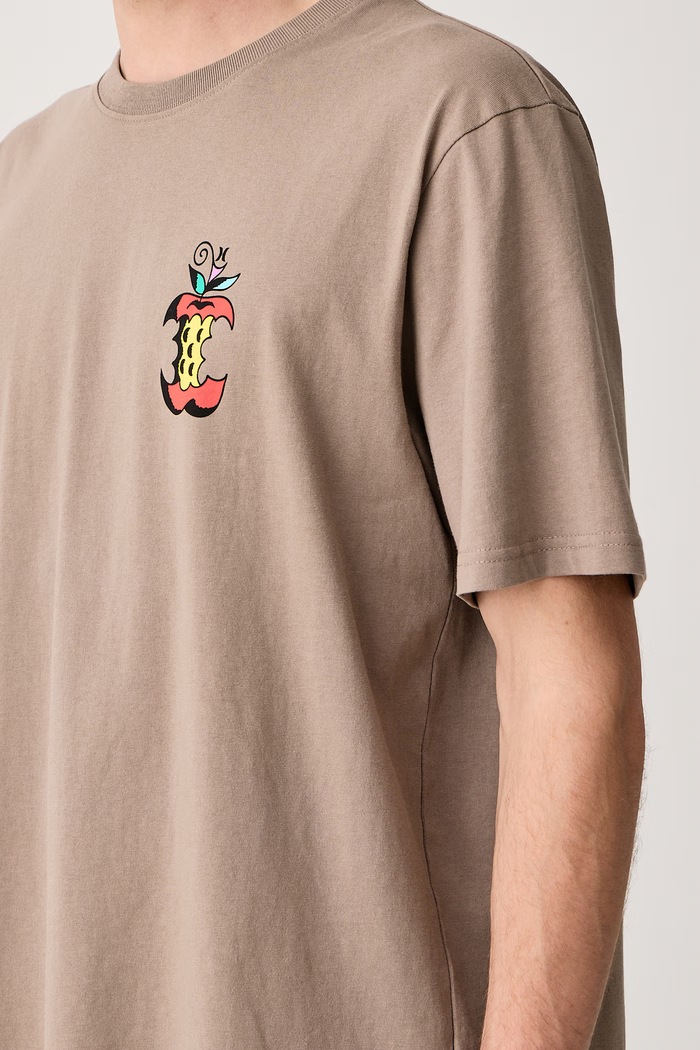 T-shirt męski bawełniany Etam Apple Hurley MTSEUET0008 beżowy