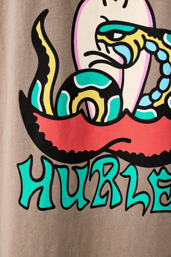 T-shirt męski bawełniany Etam Apple Hurley beżowy MTSEUET0008