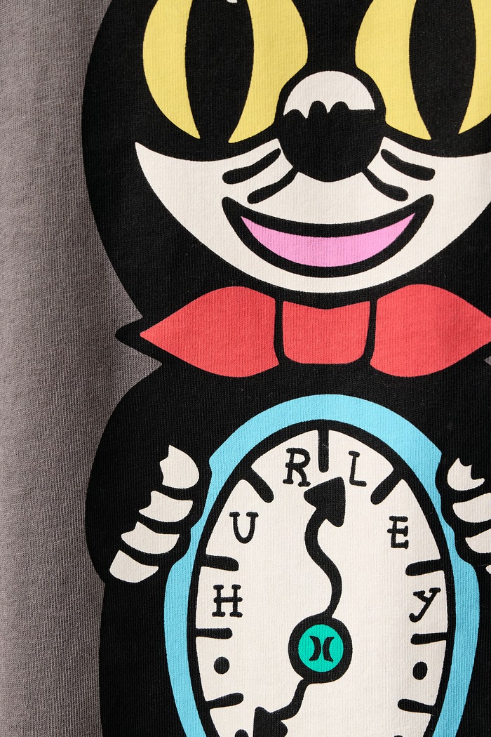 T-shirt oversize męski bawełniany Etam Cat Hurley szary MTSEUET0007