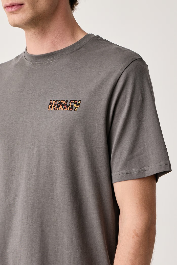 T-shirt męski bawełniany Printing Press Gaiolas Hurley MTSEUED0041 szary