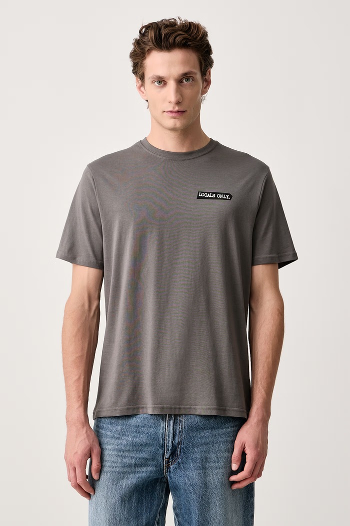 Odzież Hurley T-shirt męski bawełniany Printing Press Preserv MTSEUED0040 szary