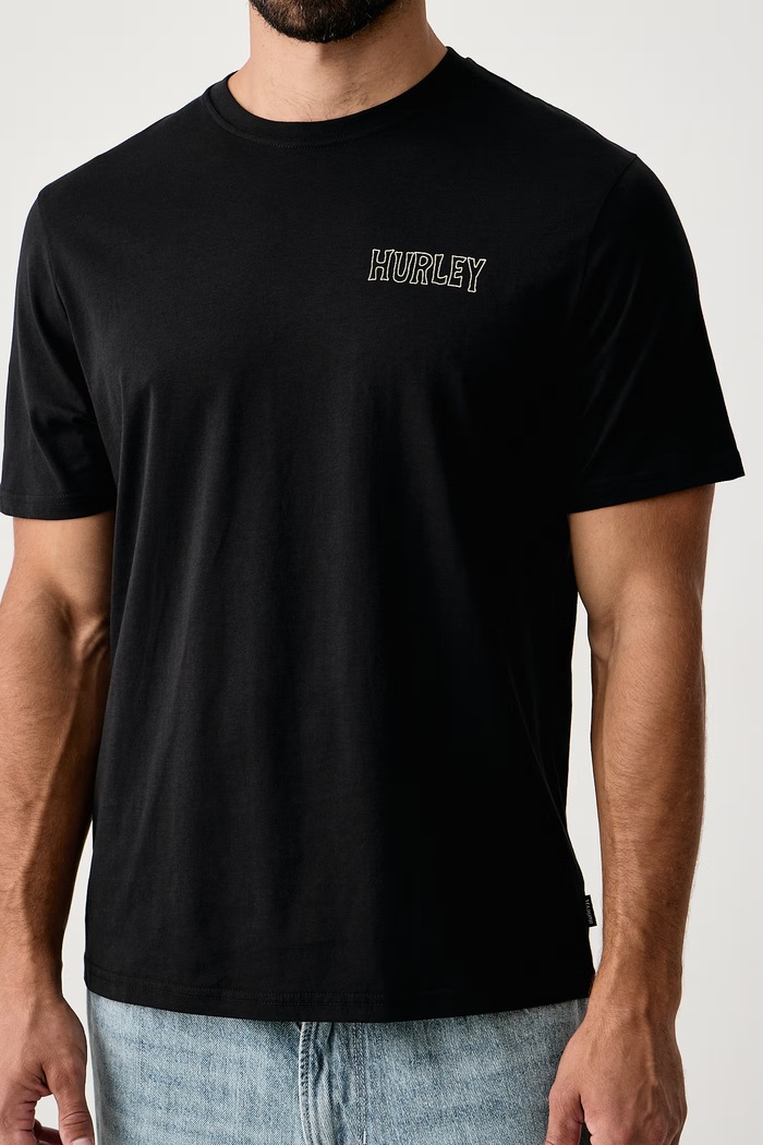 T-shirt męski bawełniany Printing Press Species Hurley MTSEUED0038 czarny