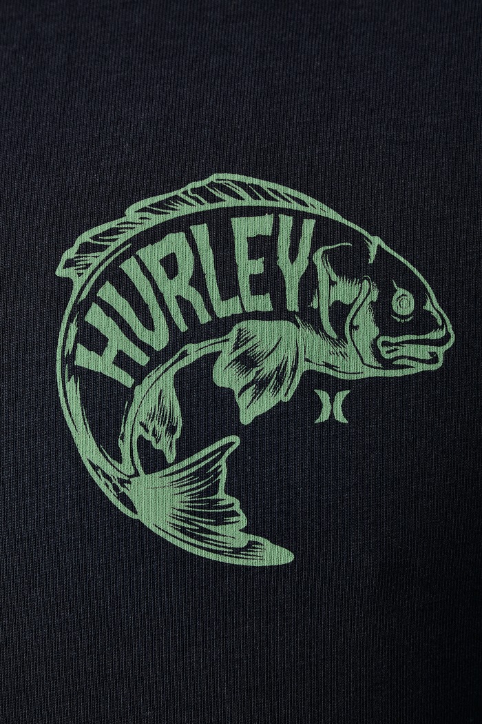 T-shirt męski bawełniany Printing Press Serrot Hurley granatowy MTSEUED0031