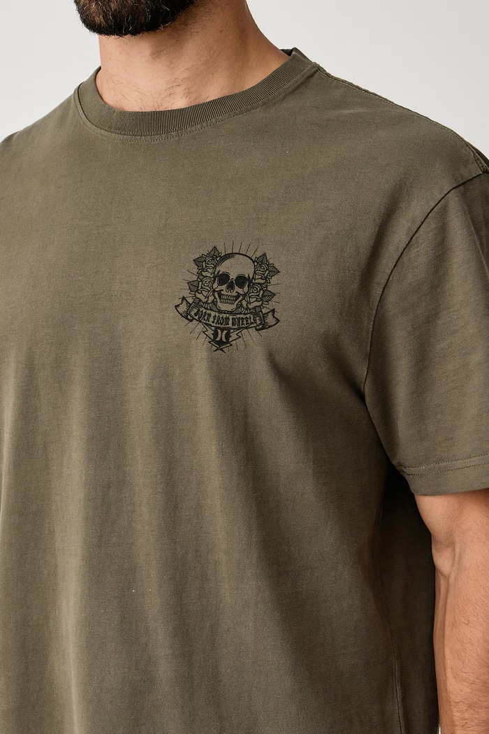 T-shirt męski bawełniany Built Eagle Hurley MTSEUBL0003 zielony