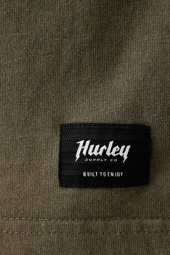 T-shirt męski bawełniany Built Eagle Hurley zielony MTSEUBL0003