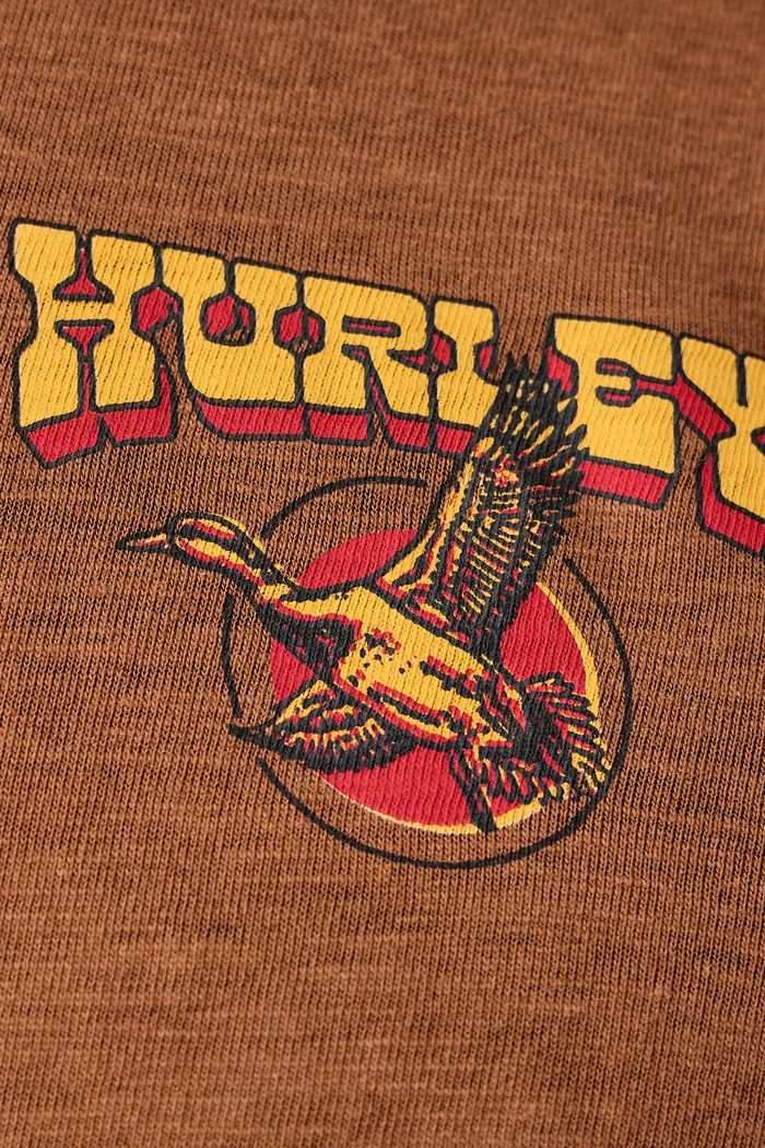 T-shirt męski bawełniany Wild Fowl Hurley brązowy HFA26MMTS13886