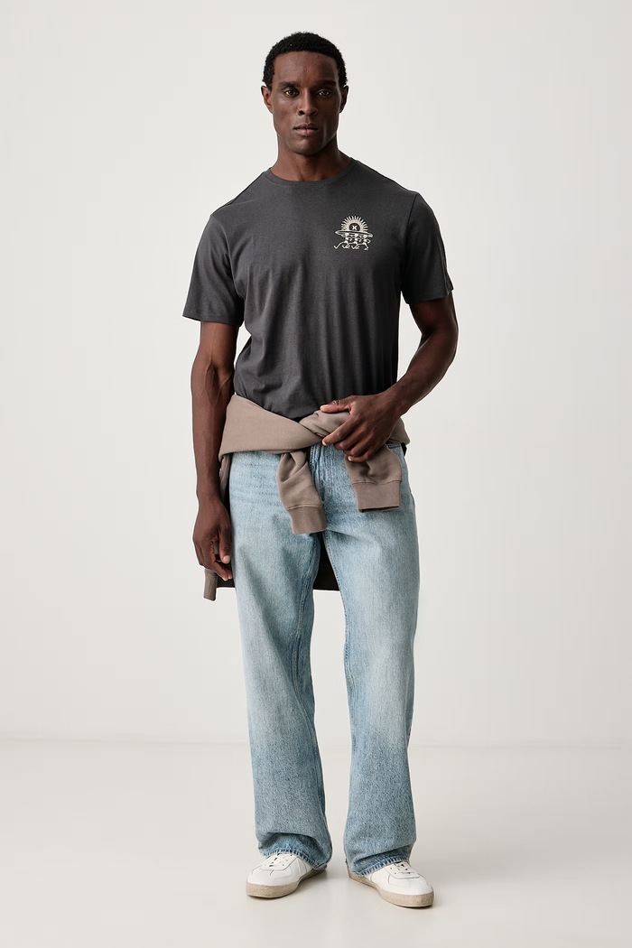 Hurley T-shirt męski bawełniany Struttin Bones HFA26MMTS13877 szary AW26
