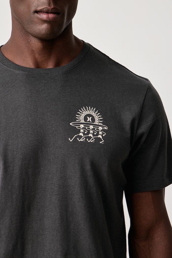T-shirt męski bawełniany Struttin Bones Hurley HFA26MMTS13877 szary