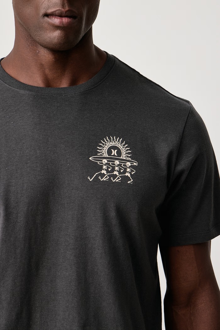 T-shirt męski bawełniany Struttin Bones Hurley HFA26MMTS13877 szary