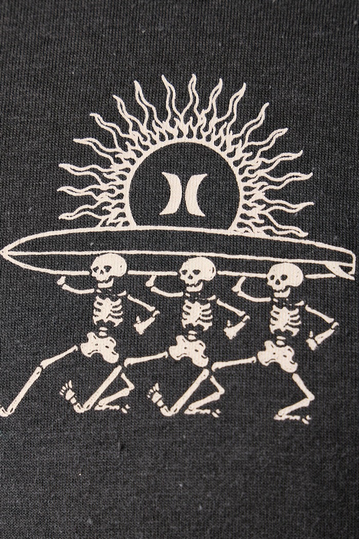 T-shirt męski bawełniany Struttin Bones Hurley szary HFA26MMTS13877