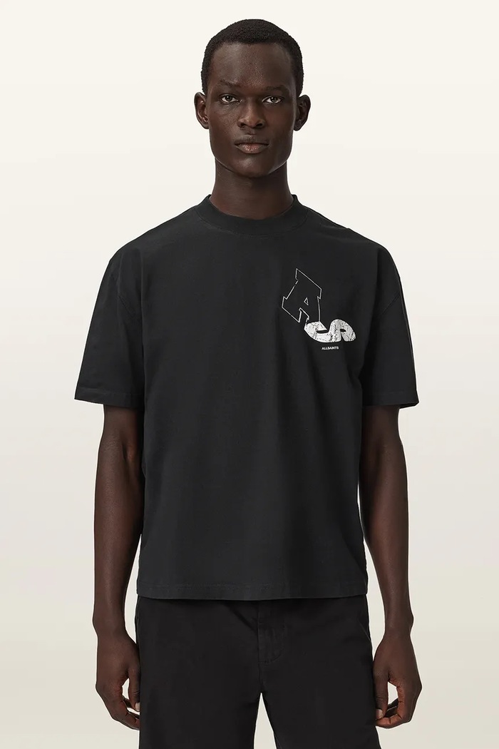 AllSaints T-shirt męski bawełniany czarny M027PF