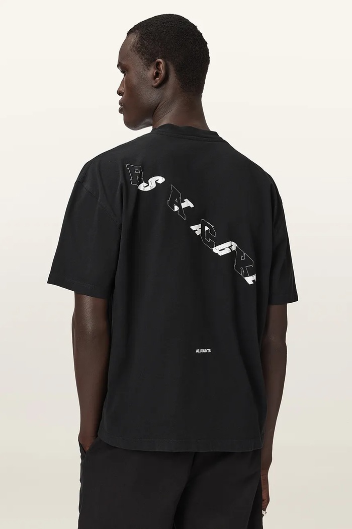 AllSaints T-shirt męski bawełniany M027PF czarny AW26