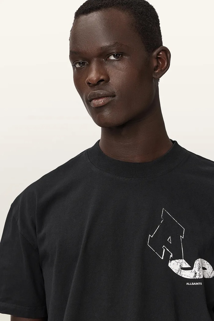 T-shirt męski bawełniany AllSaints M027PF czarny