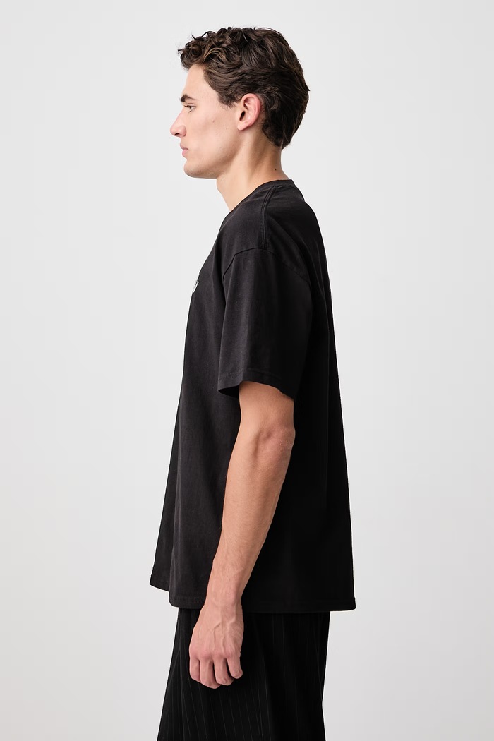 T-shirt bawełniany męski Yohji Yamamoto KN3698 czarny