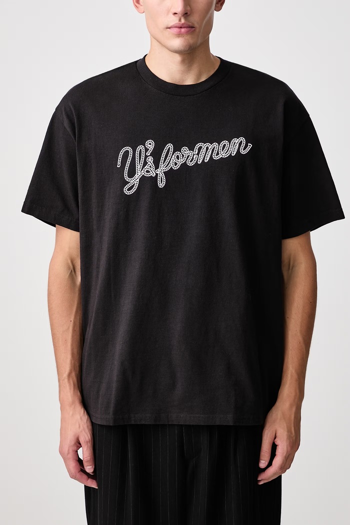 T-shirt bawełniany męski Yohji Yamamoto czarny KN3698