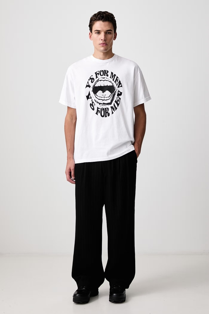 Yohji Yamamoto T-shirt bawełniany męski KN3697 biały AW26