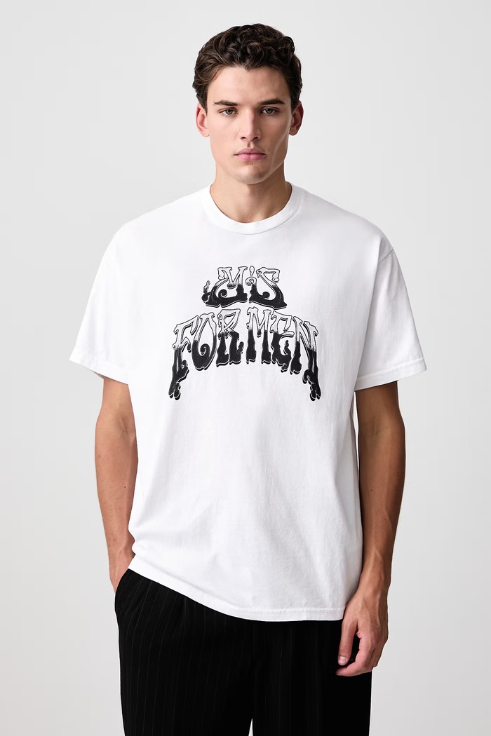 Yohji Yamamoto T-shirt bawełniany męski biały KN3695