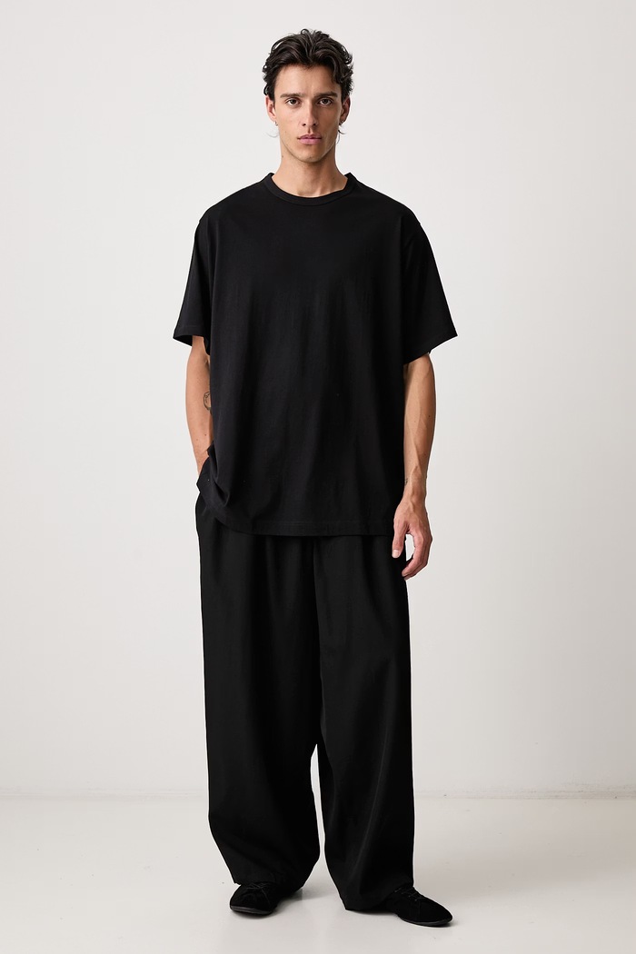 Yohji Yamamoto LOGO PT T-shirt bawełniany męski KN3690 czarny AW26