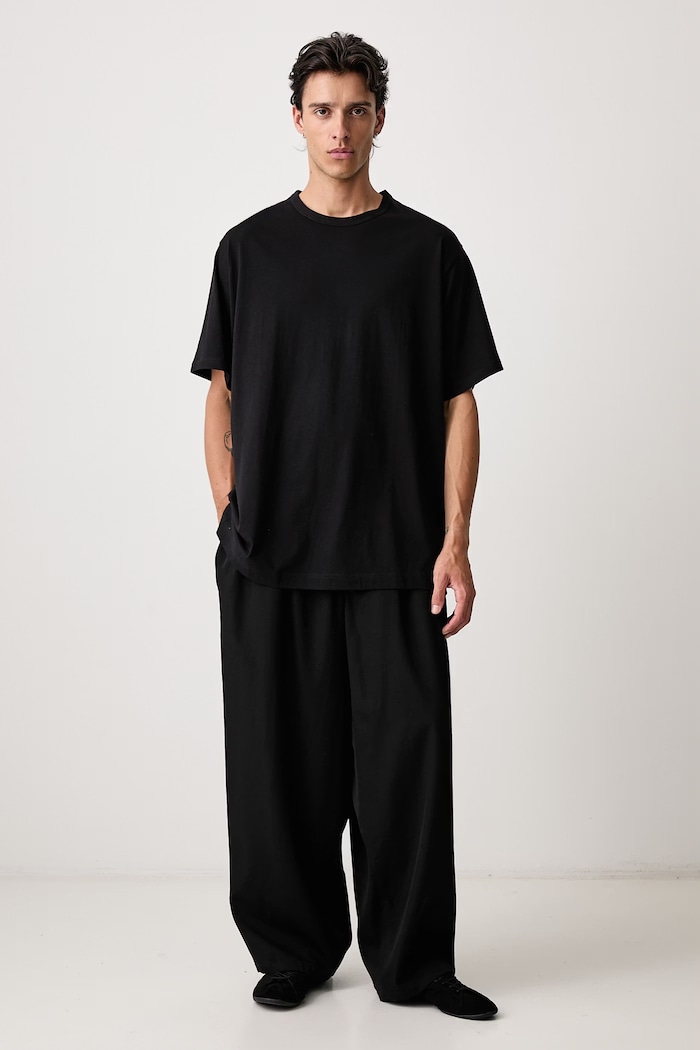 Yohji Yamamoto LOGO PT T-shirt bawełniany męski KN3690 czarny AW26