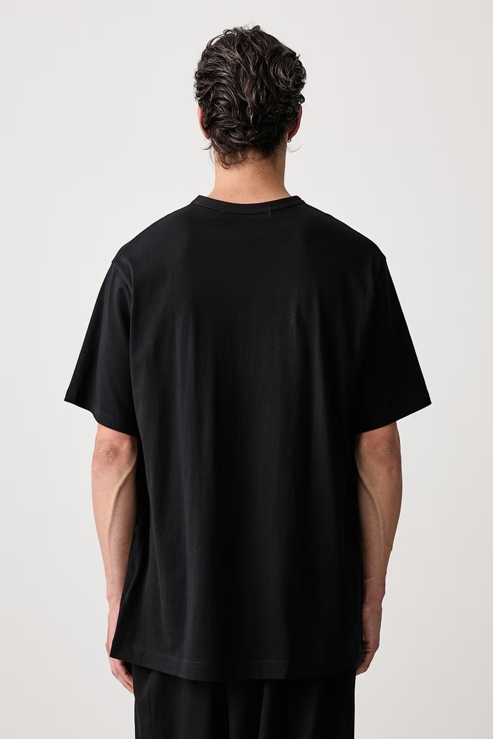 Odzież Yohji Yamamoto LOGO PT T-shirt bawełniany męski KN3690 czarny