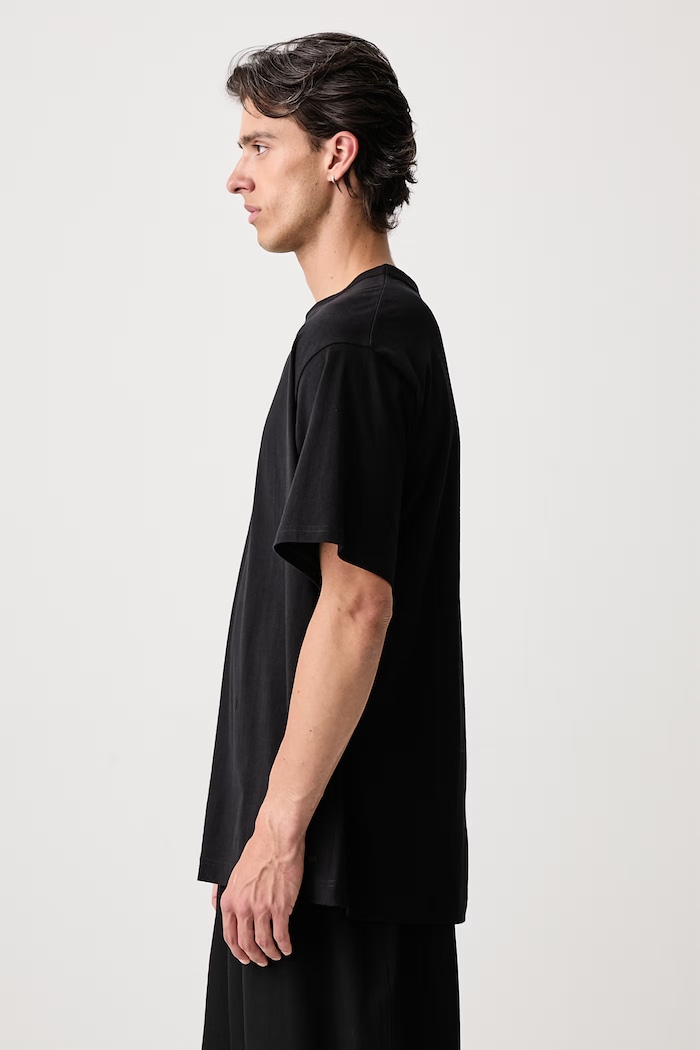 LOGO PT T-shirt bawełniany męski Yohji Yamamoto KN3690 czarny